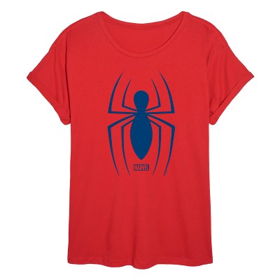 Women's - Marvel - Spider-man Logo Oversized Graphic T-Shirt