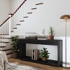 60" Modern 2-Drawer Console Table with Solid Wood Veneer,Entryway Console Table Behind Couch with Hidden Storage for Home Office-Coolbibila - 3 of 4