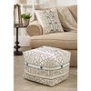 Saro Lifestyle Saro Lifestyle Light Mudcloth Floor Pouf, White, 20"x20"x14" - 3 of 3