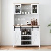 Farmhouse Bar Cabinet With Sliding Barn Door, 70" Rustic Buffet Cabinet,Liquor Cabinet Sideboard Cupboard For Kitchen, Dining Room - 2 of 4