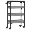 CLIHOME 4-Tier Rolling Kitchen Trolley 29.9" Engineered Wood With Lockable Wheels - 4 of 4
