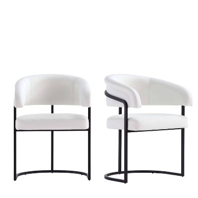 Manhattan Comfort Set of 2 Augusta Modern Leatherette Upholstered Dining Chairs