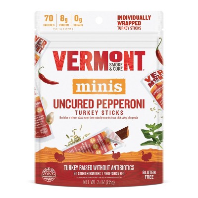 Vermont Smoke & Cure Uncured Pepperoni Turkey Sticks Multipack 6ct / 3oz