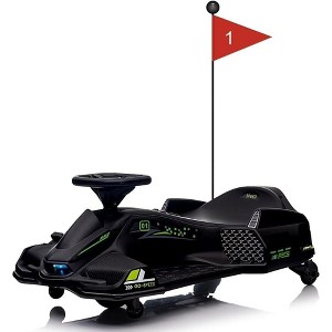 12V Kids Ride On Drift Car – Electric Go-Kart With Variable Speed, Music, Led Lights, Brushless Motor,Low-Power Alarm - 1 of 4