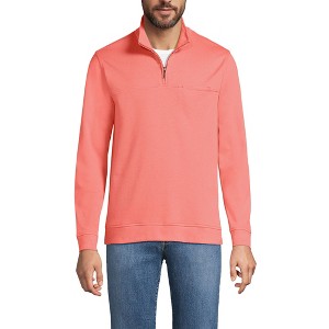 Lands' End Men's Long Sleeve Travel Kit Pique Quarter Zip - 1 of 3