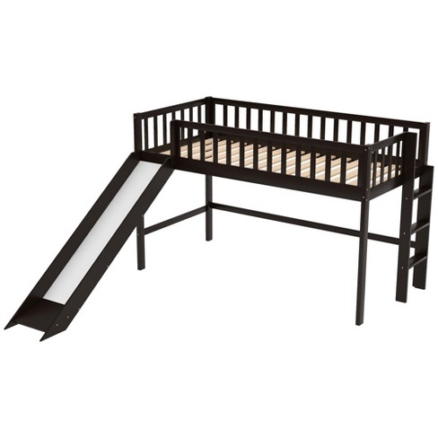 Twin Size Loft Bed With Ladder And Slide Espresso-modernluxe : Target