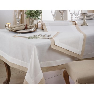 Ivory and Beige Double Layer Polyester Table Runner