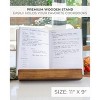 ZICOTO Wooden Cookbook Stand for Kitchen Counters – Solid Wood Holder Keeps Recipe Books Open and Fits Tablets or iPads – Enhances Any Kitchen Decor - 3 of 4