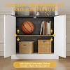 Tall 5 Shelf Bookcase with 4 Adjustable LED Lights, Wood Grain Display Storage Cabinet for Home Office, Living Room, White - 4 of 4