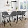 Edwin 26.5" inches Fabric Counter Height Stools,Armless Upholstered Counter Stools With Backs Set Of 4,Black Metal Frames-Maison Boucle - 4 of 4
