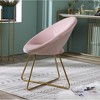 Silky Vanity Chair with Back,Velvet Accent Chair for Living Room,Criss Cross Chair with Gold Legs, Upholstered Vanity Chair for Bedroom - 3 of 4