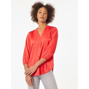Jones New York Chiffon V-Neck Kelly Blouse - XS - 1 of 3