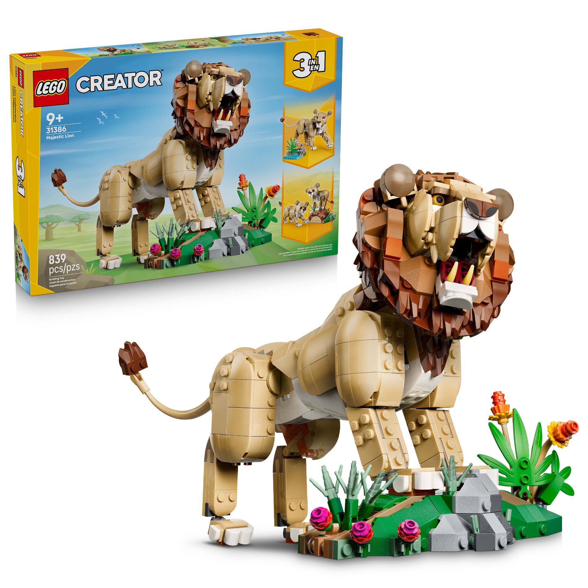 LEGO Creator 3 in 1 Wild Animals: Majestic Lion 31386