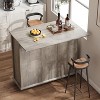 Nasitip Fold-able Kitchen Island Cart with Wheels, 2 Glass Doors, Spice Rack & Towel Holder,Compact Mobile Storage Cart - 2 of 4