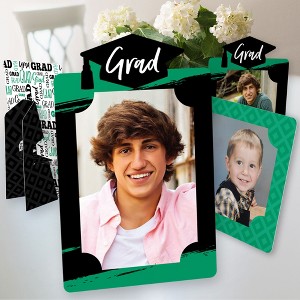 Big Dot of Happiness Green Graduation Party Centerpieces - 4x6 Picture Display - Paper Photo Frames - Set of 12 - 1 of 4