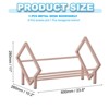 Unique Bargains Stainless Steel Magazine CD Storage Desk Decorative Bookshelf - 2 of 4