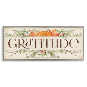 Stupell Industries Seasonal Gratitude Floral Leaves, 30" x 13" - 1 of 4