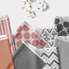 Bacati - Ikat Dots Stripes Coral Gray Girls 4 pc Crib Set with Muslin Sleeping Sack - 3 of 4