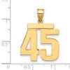 Black Bow Jewelry 14k Yellow Gold, Athletic Collection, Large Polished Number 45 Pendant - 2 of 3