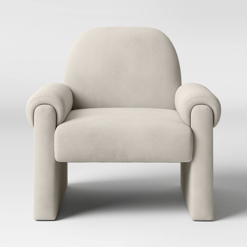 Sculptural Accent Chair Velvet Tan - Threshold&#8482;, 3 of 6