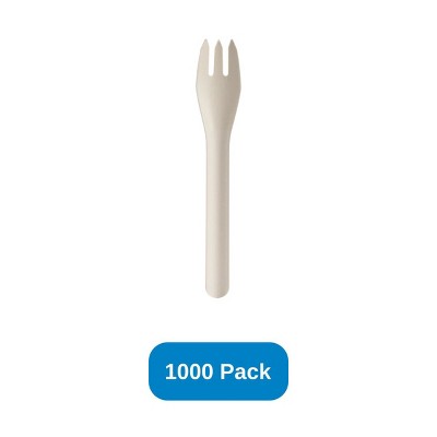 StalkMarket Paper Fork Bulk Pack White KAMI - Case of 1000