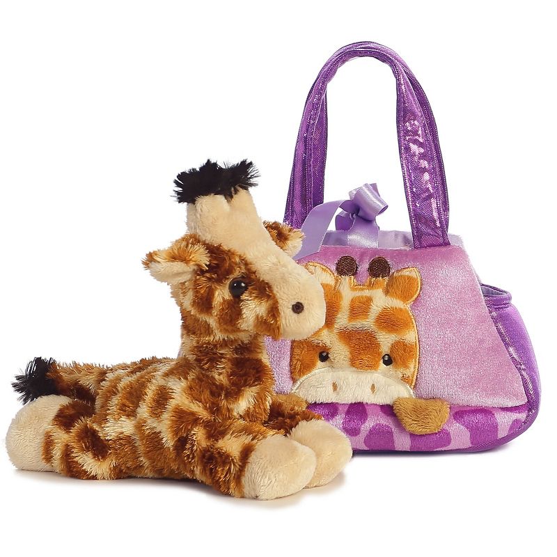 Aurora Fancy Pals 7" Peek-A- Boo Giraffe Pet Purple Carrier Stuffed Animal, 3 of 4