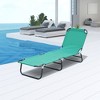 Folding Patio Lounge Chair, Outdoor Sun Tanning Chair, 5-level Adjustable Back, Chaise Pool Breathable Chair with Steel Frame, for Beach - 2 of 4