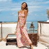Women's Vibrant Floral Print Maxi Dress with Smocked Bodice - Cupshe - 2 of 4