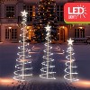 Joyfy 3 Packs Christmas Spiral Tree Yard Light Outdoor Decoration, 218 LED Lights with Stakes for Xmas Party Indoor Outdoor Garden Holiday Decoration - 4 of 4