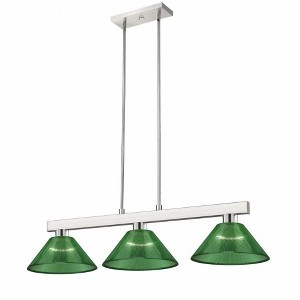 Modern 3-Light Steel Fixture with Adjustable Rods - Perfect for Game Room or Home Decor - 1 of 3