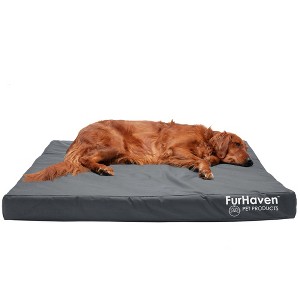 Furhaven Logo Indoor/Outdoor Deluxe Cooling Gel Top Pet Bed - 1 of 3
