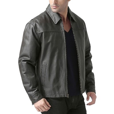 Мужские куртки BGSD Men‘s Greg Open Bottom Zip Front Leather Jacket Black XX-Large — фото 2