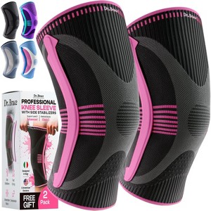 DR. BRACE® ELITE Knee Braces for Knee Pain, Compression Knee Sleeve with Side Stabilizers - 2 Pack - 1 of 4