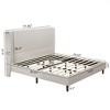 Queen/King Size Upholstered Bed Frame, Chenille High Headboard Platform Bed, No Box Spring Needed, Ivory White - ModernLuxe - 4 of 4