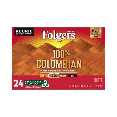 Folgers Colombian Dark Roast Coffee Pods - 24ct