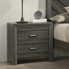 KIGFTSOD Contemporary Nightstand End Table with Two Storage Drawers,Gray - 2 of 4