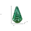 HomeRoots 7" Embossed Green Glass Christmas Tree Sculpture - 3 of 4