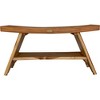 35" Serenity ED968 Wide Teak Shower Bench with Shelf - EcoDecors - 2 of 4