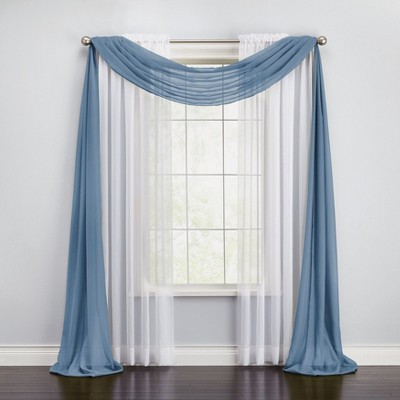 BrylaneHome BH Studio Sheer Voile Scarf Valance