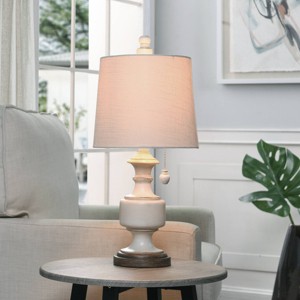 Gilda Table Lamp Distressed Cream - StyleCraft: Polyresin Body, Brush Nickel Hardware, No Assembly Required - 1 of 4