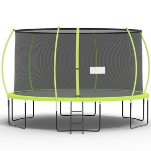 FDW 8/10/12/14FT Trampoline with Enclosure Net Outdoor Jump Rectangle Trampoline - ASTM Approved-Combo Bounce Exercise Trampoline - 1 of 4