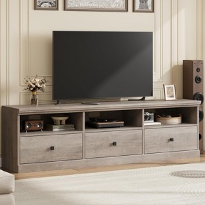 70in TV Stand for TVs up to 80", Modern Entertainment Center with Storage Drawer, Shelves, TV Console Media Cabinet for Living Room, Bedroom, Black - 1 of 4