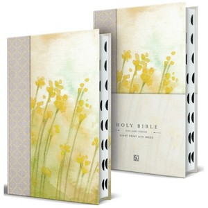 KJV Holy Bible, Giant Print Large Format, Hardcover Yellow with Flowers with Ribbon Marker, Red Letter, and Thumb Index - by  King James Version - 1 of 1