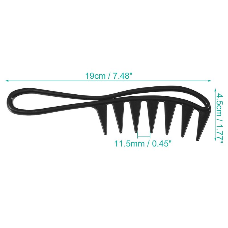 Unique Bargains Anti Static Hair Comb Wide Tooth for Thick Curly Hair Hair Care Detangling Comb For Wet and Dry 3 Pcs, 4 of 7