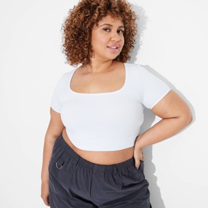 Women's Short Sleeve Square Neck Fitted Seamless T-Shirt - Wild Fable™ - 1 of 3