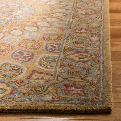 Hand-Tufted Light Brown and Grey Wool Area Rug