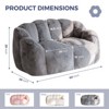 Itopfox Floral Shaped Bean Bag Chair for Adults, Ultra Soft Love Seat Sofa, Faux Fur Reading Chair for Living Room Bedroom, Dark Grey - 2 of 4