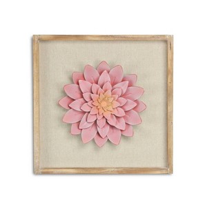 Cheung's Vita Framed Elegant Pink Flower on Brown Frame - 1 of 4