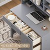 Kumasinova Classic 40" Retro Office Desk with Bookshelf,Computer Desk with Upholstered Chair,Standing Desk with 4 Drawers,Study Desk for Home Office - 3 of 4
