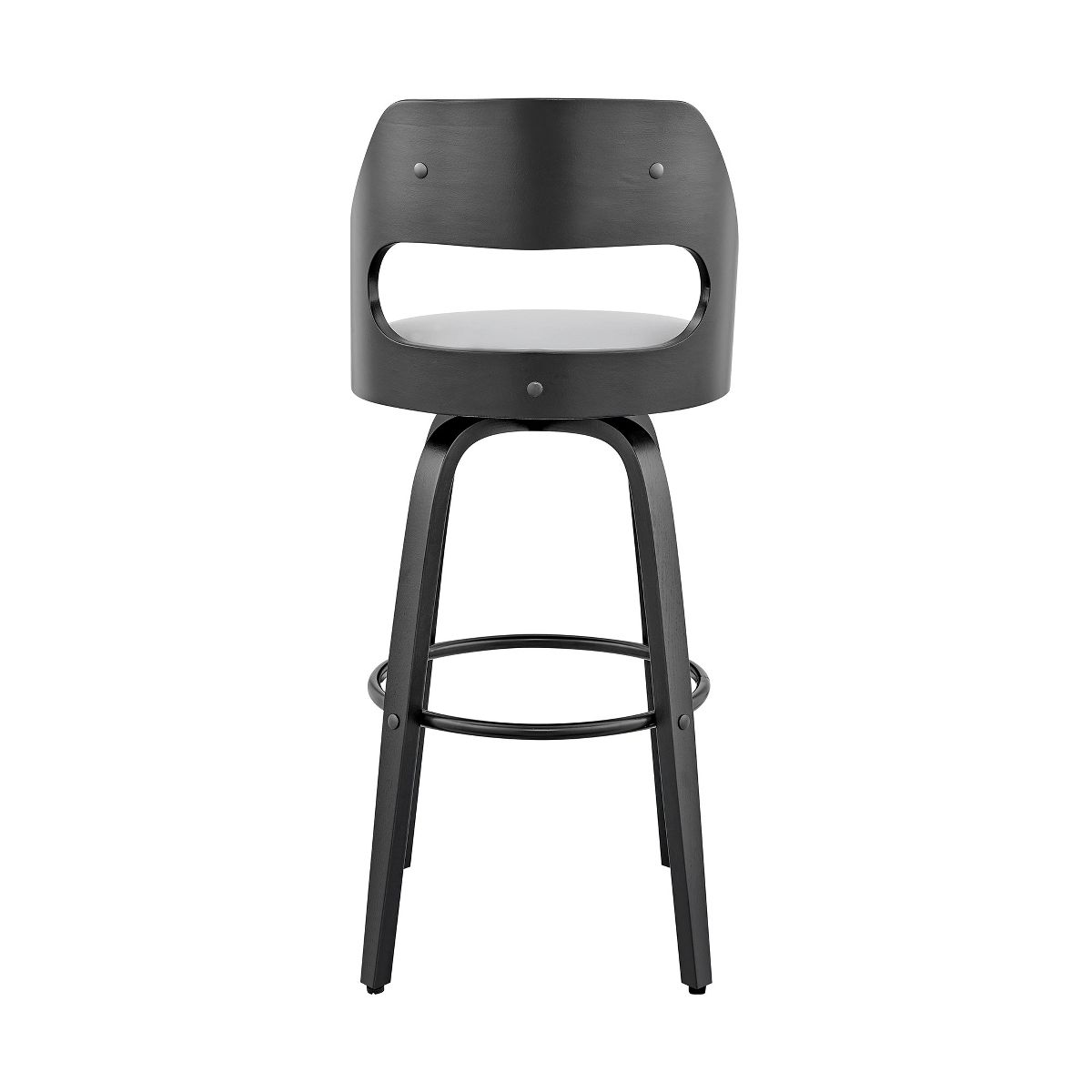 Armen Living Julius Bar Stool Gray and Walnut 30 in Seat Height - thumbnail 6